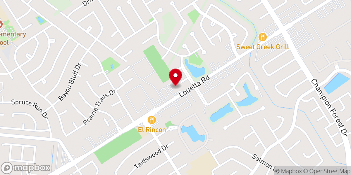 Map showing location of Louetta Road Baptist Church