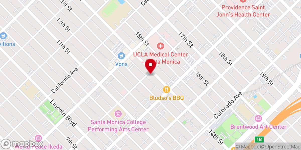 Map showing location of Renew Church LA