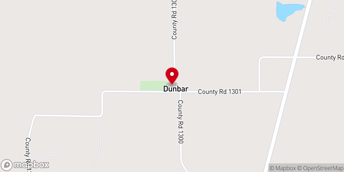 Map showing location of Dunbar Union Church
