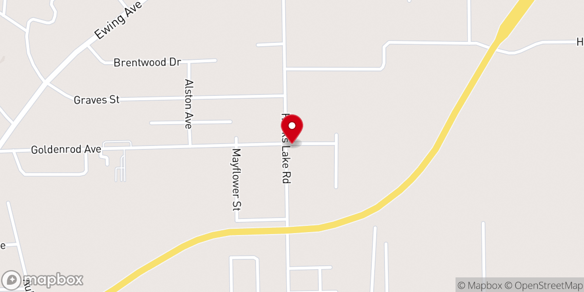 Map showing location of Goldenrod Avenue Baptist Church
