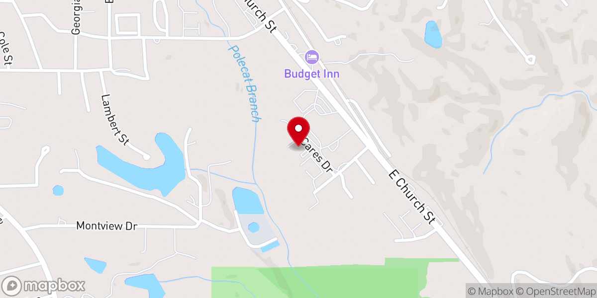 Map showing location of Pickens Cares Ministry