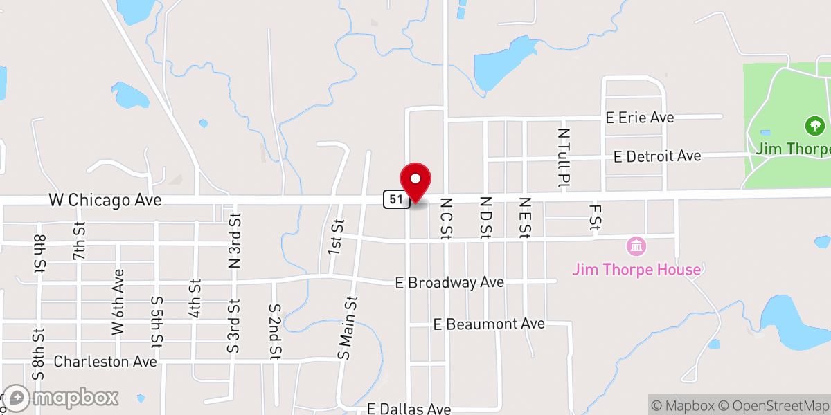 Map showing location of God's Garage