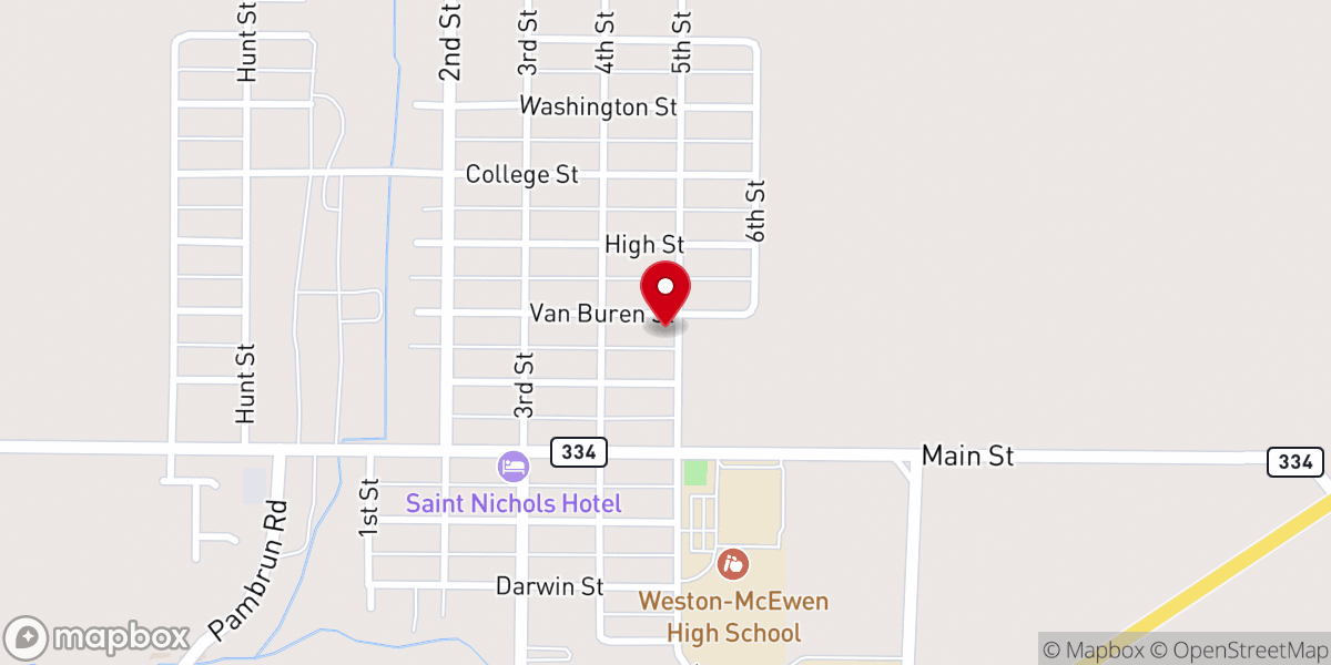 Map showing location of Athena Christian Church