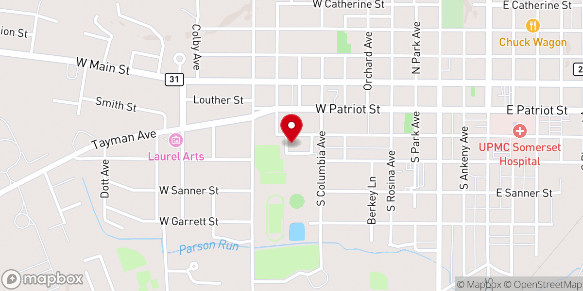 Map showing location of St Peter's Church