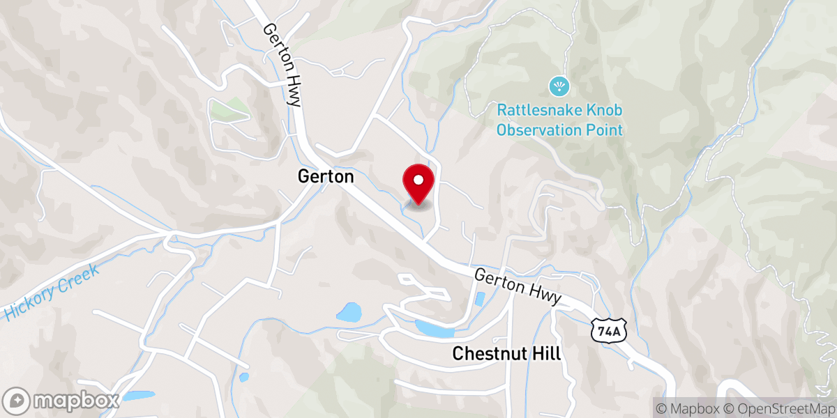 Map showing location of Bear Wallow Baptist Church