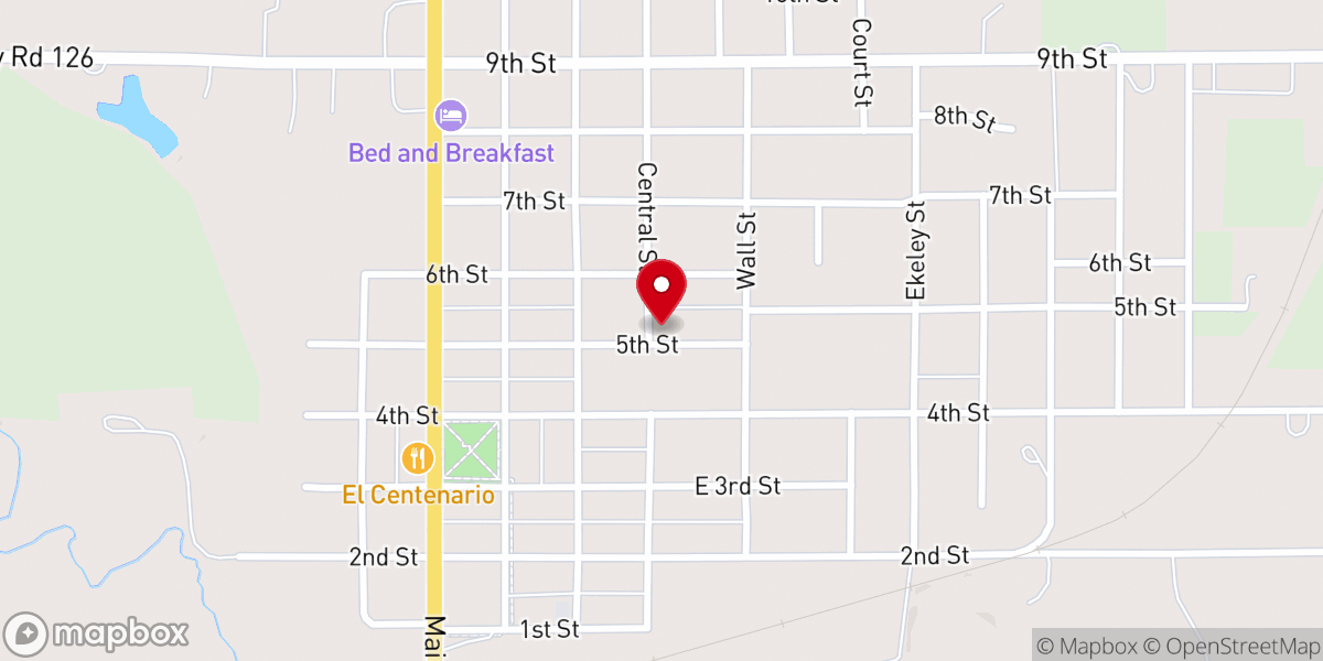 Map showing location of United Methodist Church