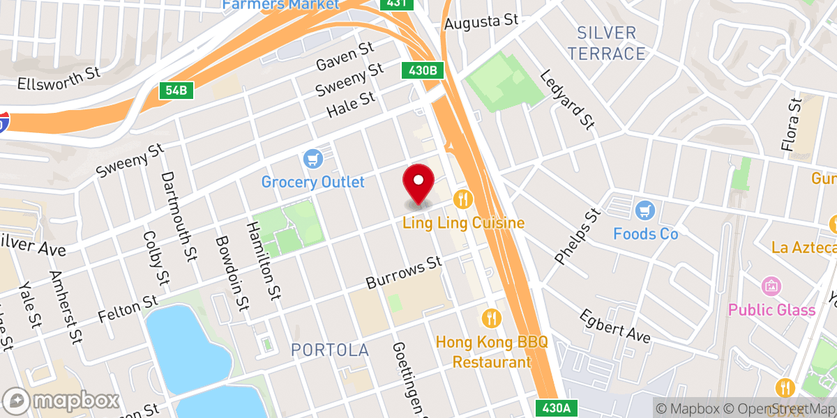 Map showing location of San Francisco Apostolic Church