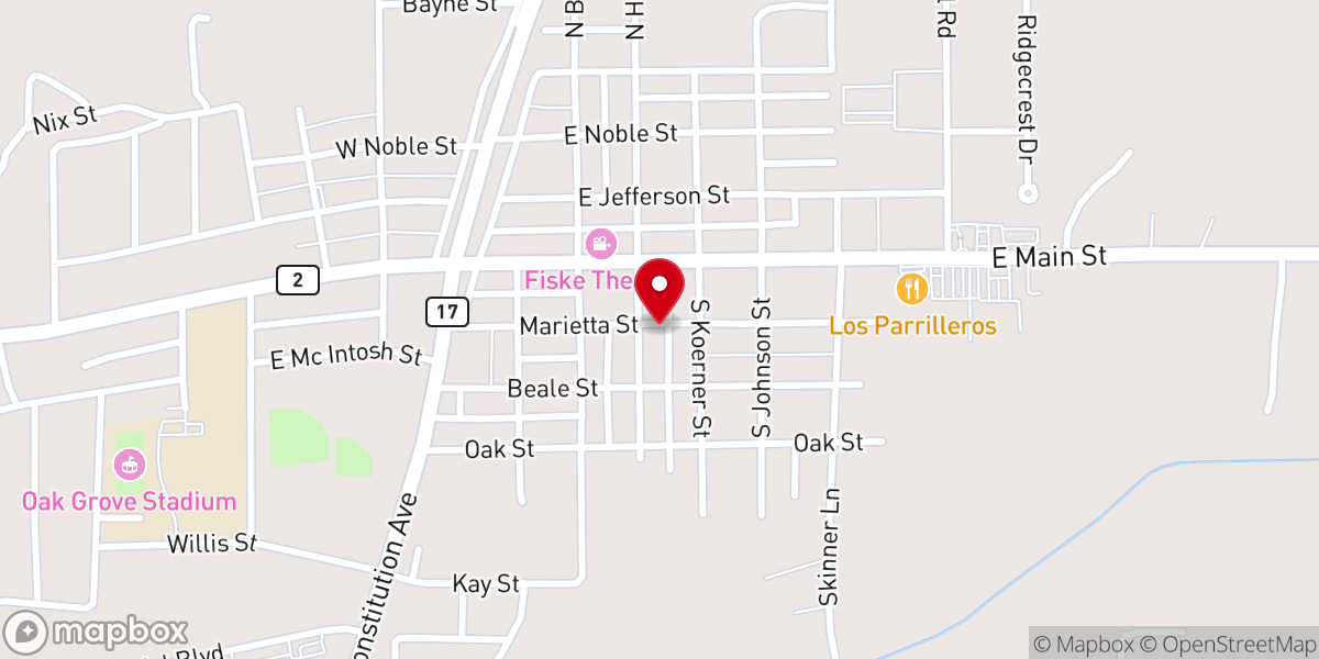Map showing location of First United Methodist Church Family