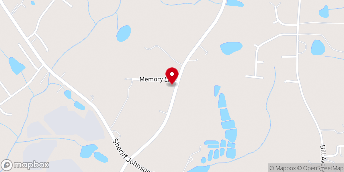 Map showing location of Pleasant Memory Baptist Church