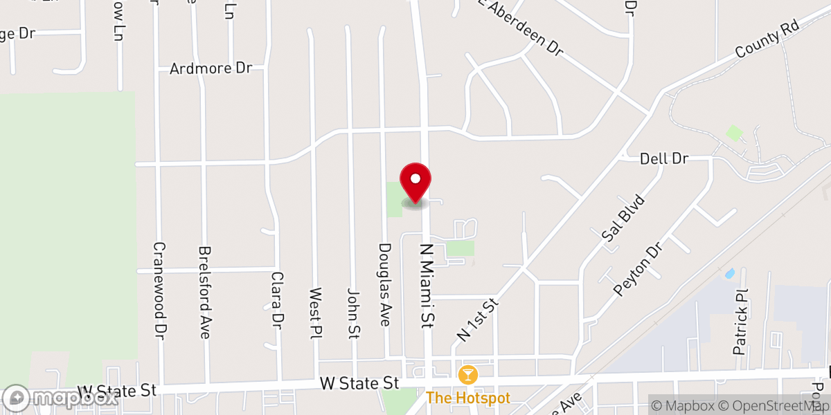 Map showing location of St. Peter Lutheran Church, Trenton, OH