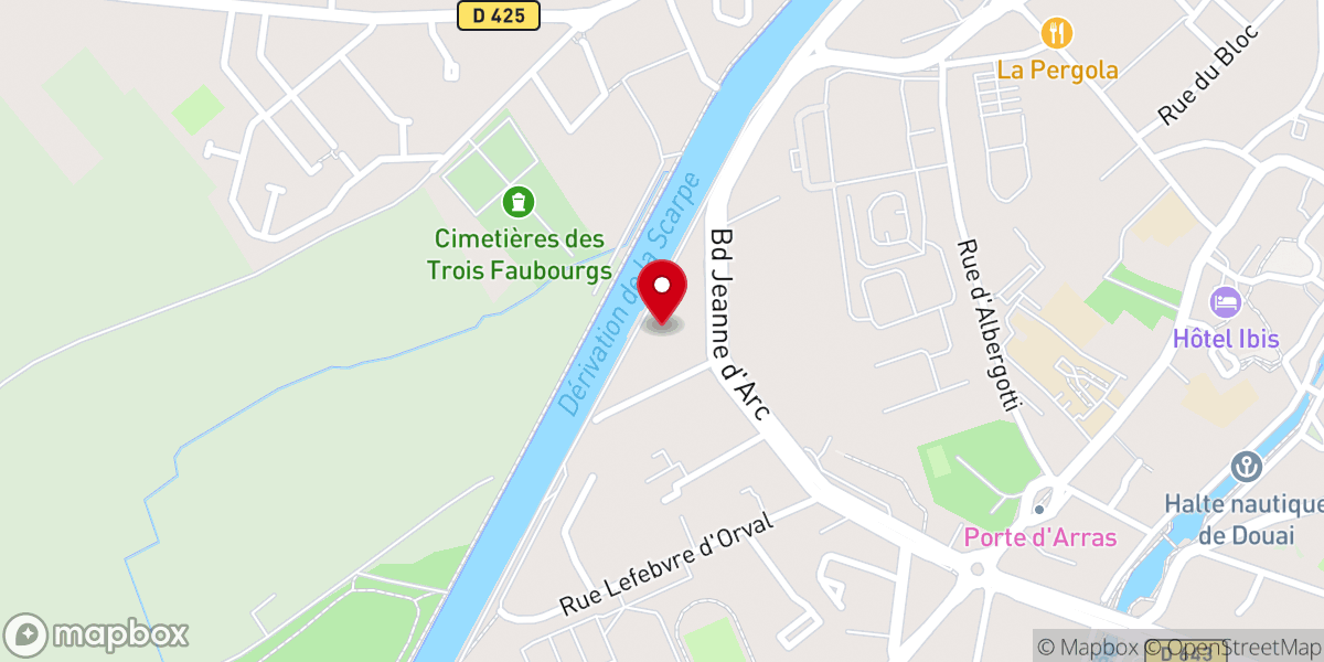 Map showing location of Église Évangélique de Douai