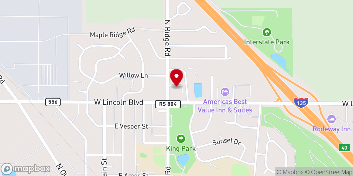 Map showing location of Hesston United Methodist Church