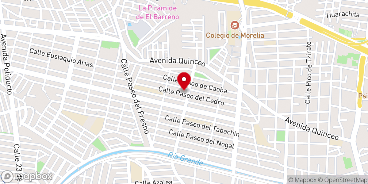 Map showing location of Parroquia de Nuestra Señora de San Juan de los Lagos Morelia