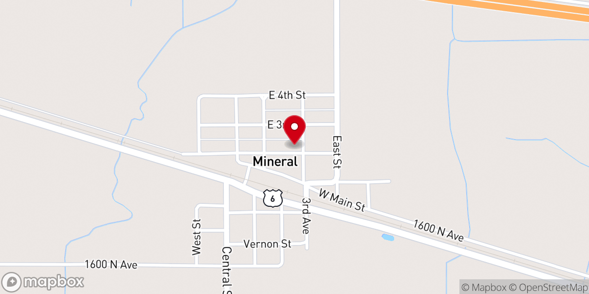 Map showing location of Mineral United Methodist Church