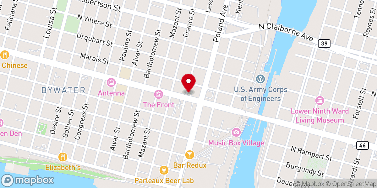 Map showing location of Church's Texas Chicken