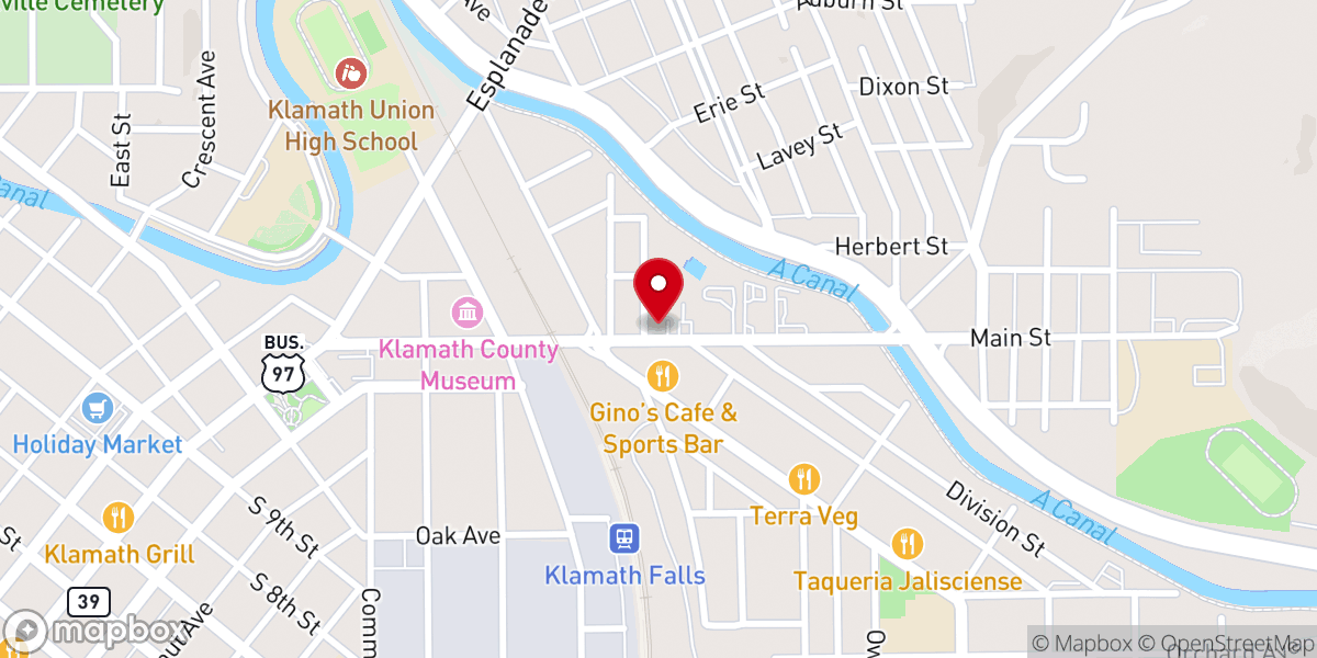 Map showing location of Klamath Falls Seventh-day Adventist Church