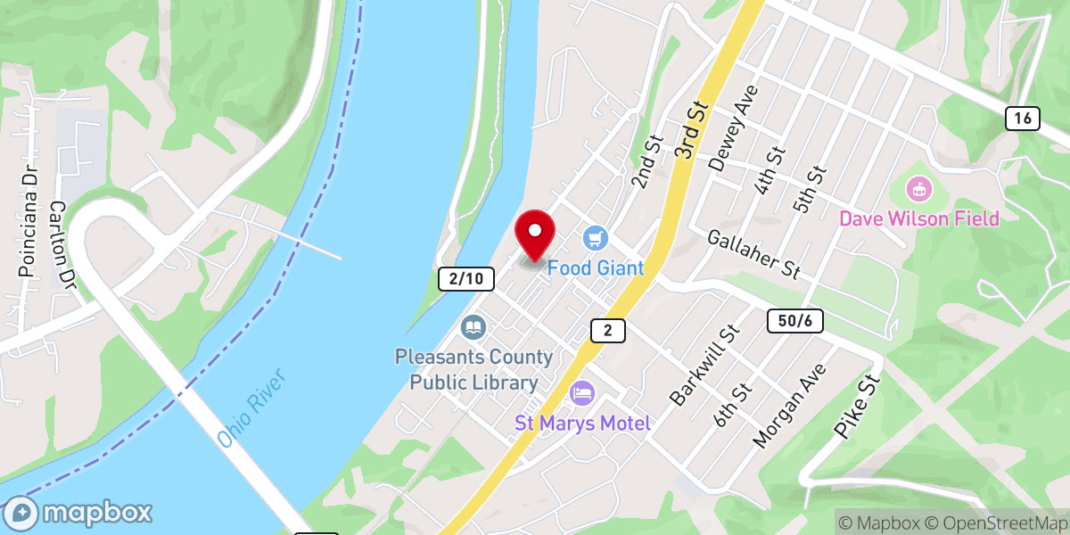 Map showing location of St Marys United Methodist Church
