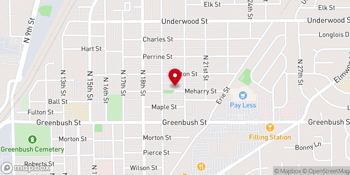 Map showing location of St. Lawrence Parish Hall