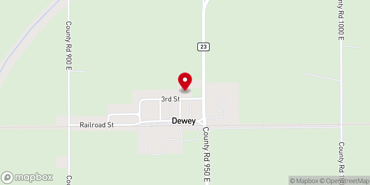 Map showing location of Dewey Community Church
