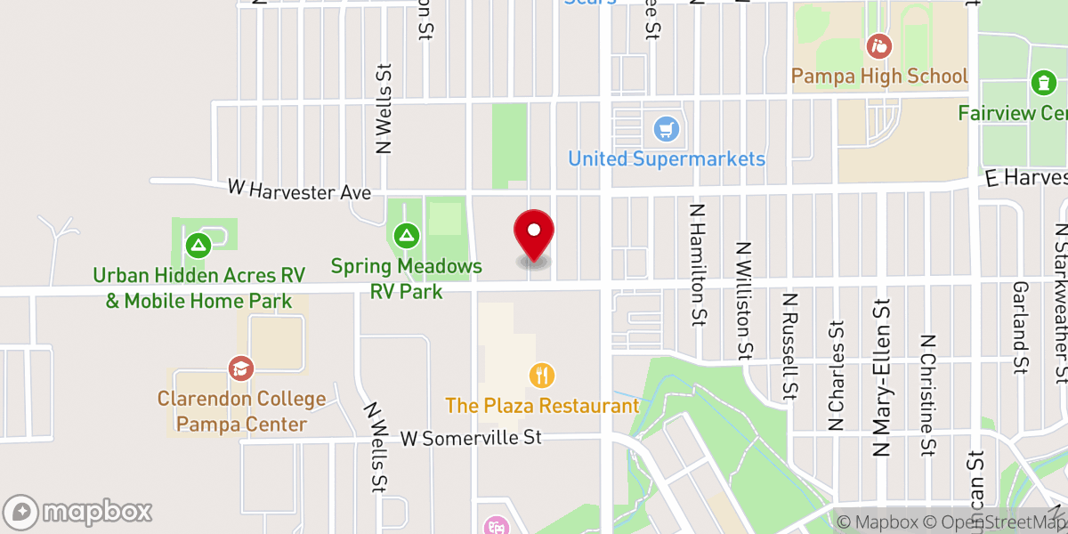 Map showing location of Highland Baptist Church