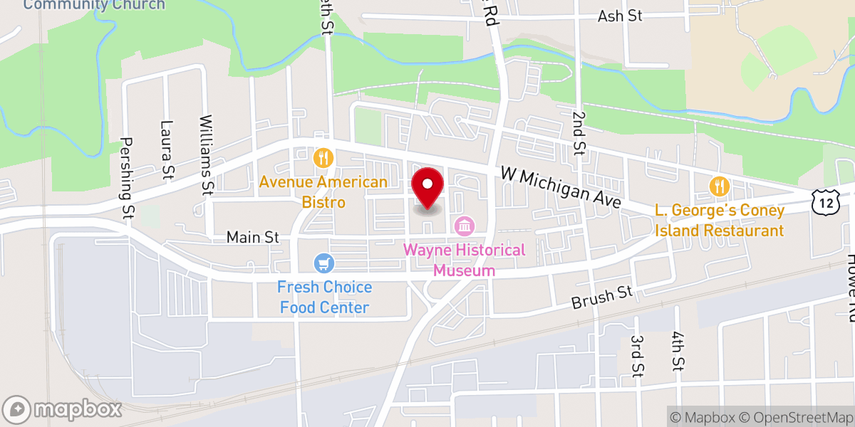 Map showing location of Hill Crest Bible Church