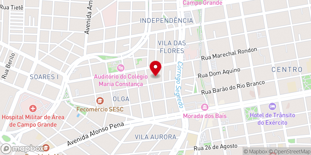Map showing location of Igreja Metodista Central em Campo Grande