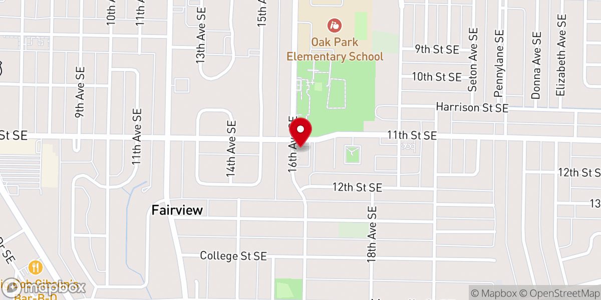 Map showing location of Oak Park Church of God