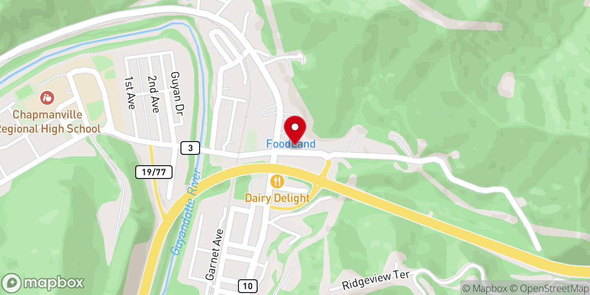 Map showing location of Crossroads Community Church