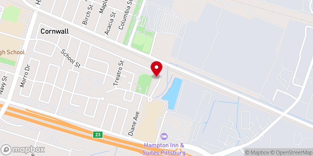 Map showing location of St Mark Baptist Church