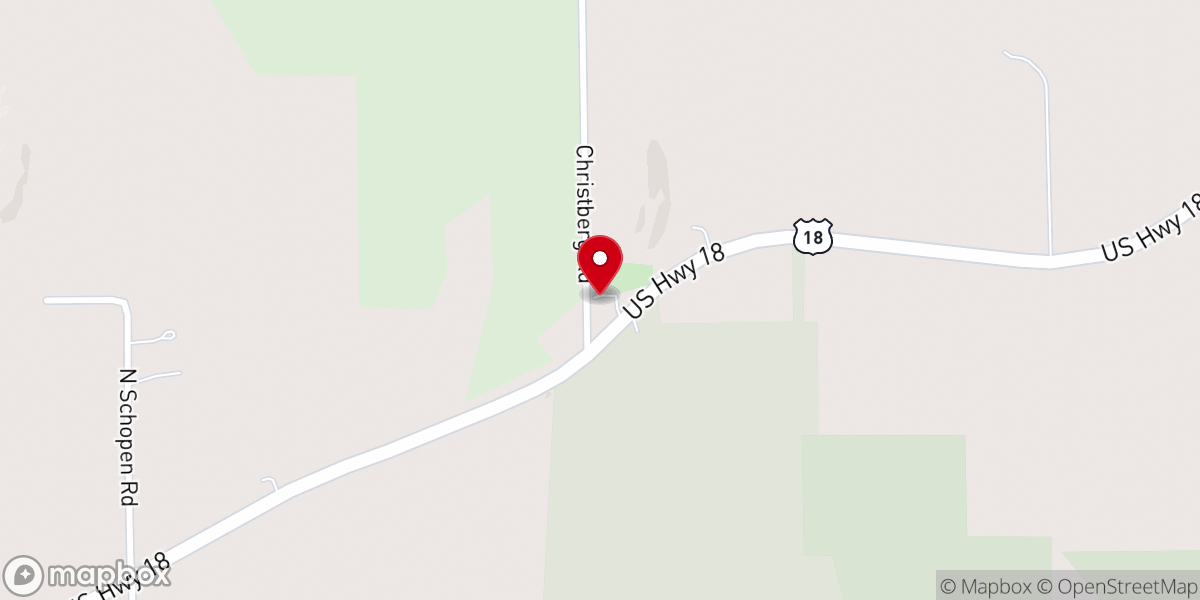 Map showing location of Christberg Church