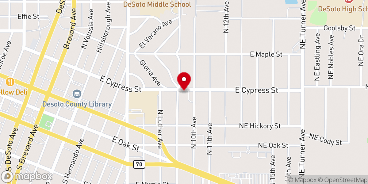 Map showing location of Central Baptist Church