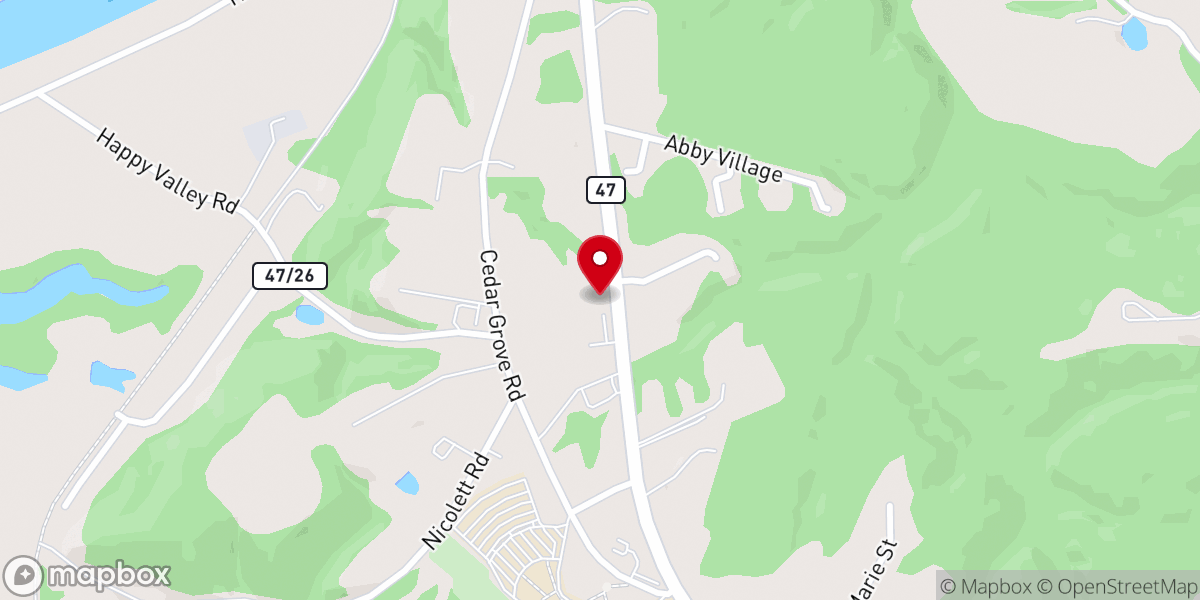 Map showing location of Cedar Grove Community Church