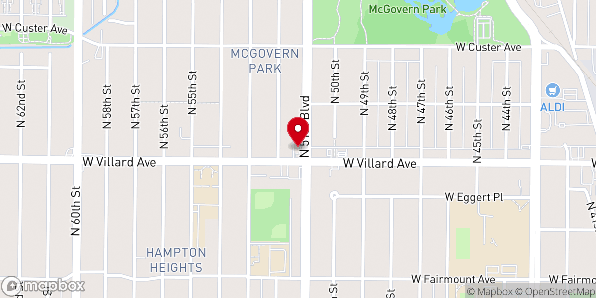 Map showing location of Peace Lutheran Church