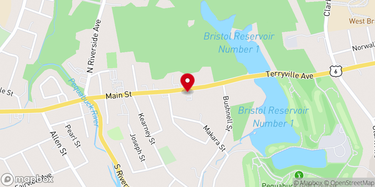 Map showing location of Bristol Health Primary Care-Terryville