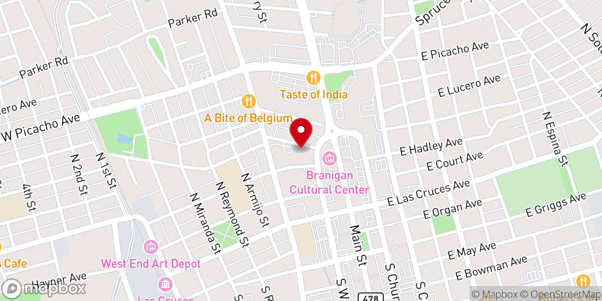 Map showing location of Catholic Charities of Southern New Mexico