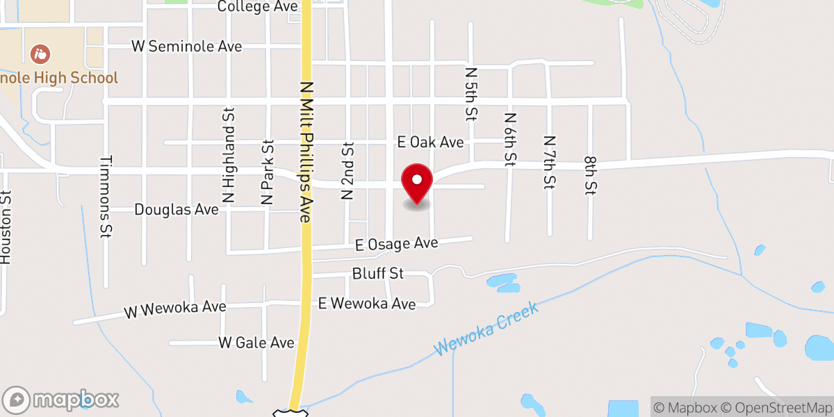 Map showing location of Seminole Seventh-day Adventist Church