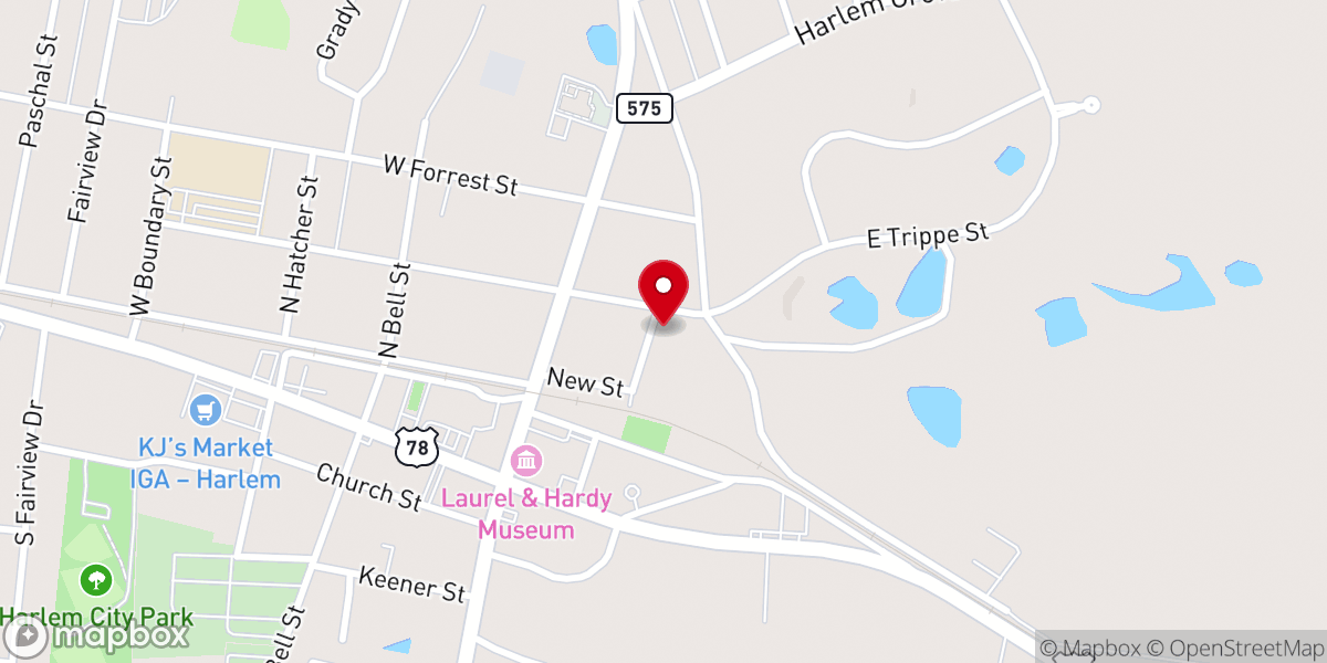 Map showing location of New Hope Baptist Church of Harlem Inc