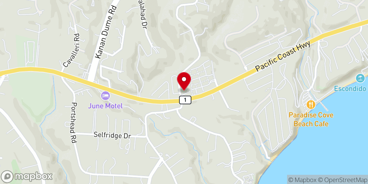 Map showing location of First Church of Christ, Scientist Malibu