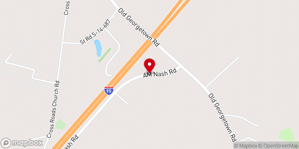 Map showing location of Manning Baptist Temple