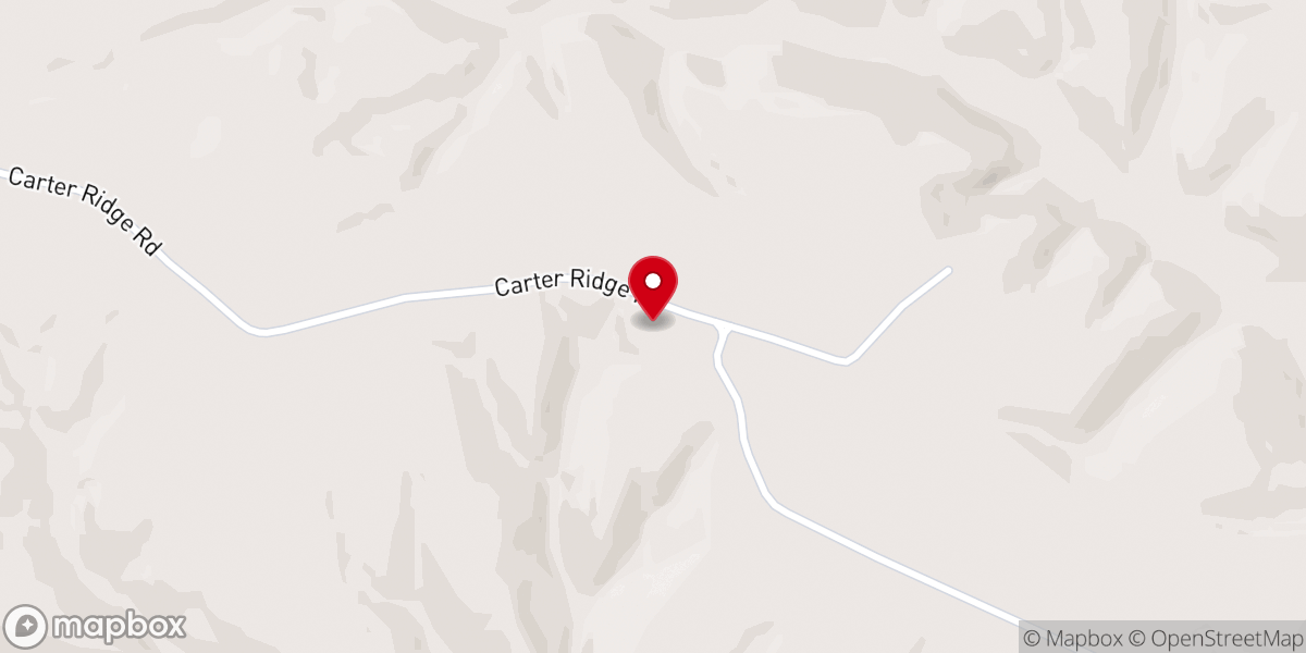 Map showing location of Carter Ridge Baptist Church