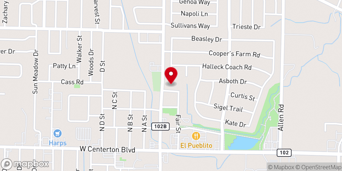 Map showing location of Living Waters United Methodist Church