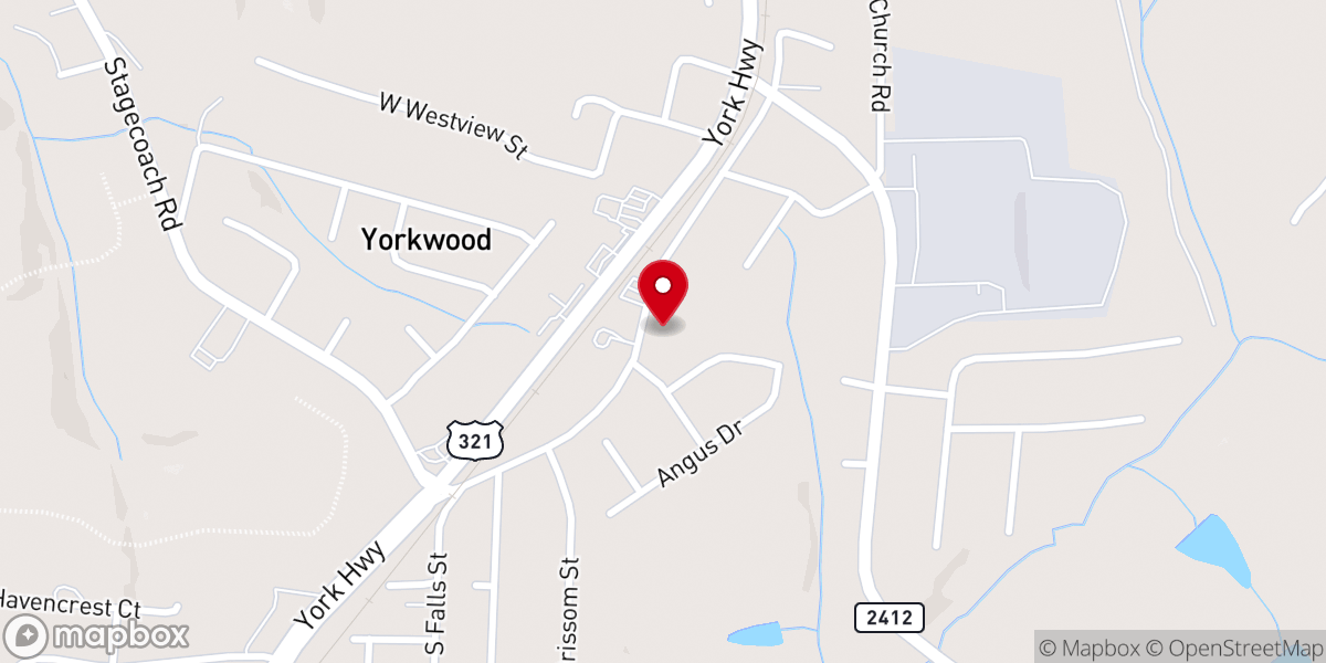 Map showing location of Ridge Baptist Church