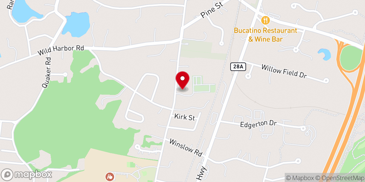 Map showing location of North Falmouth Congregational Church