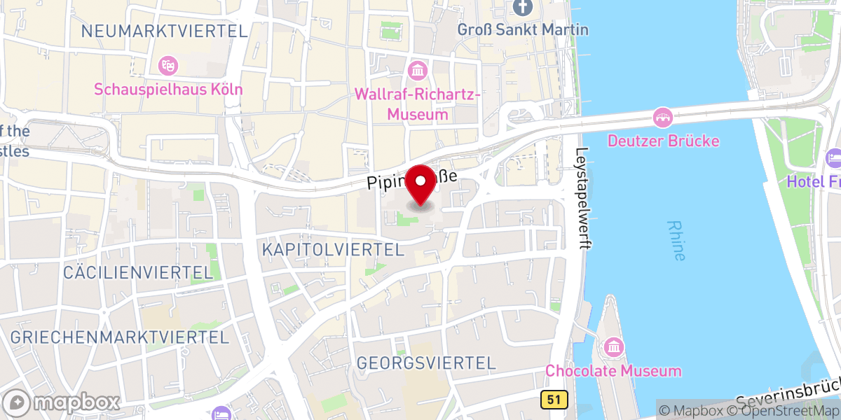 Map showing location of Basilika St. Maria im Kapitol