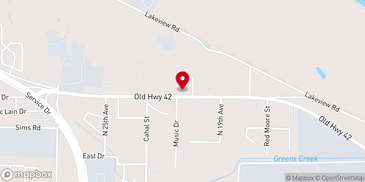 Map showing location of Plymouth Rock Baptist Church