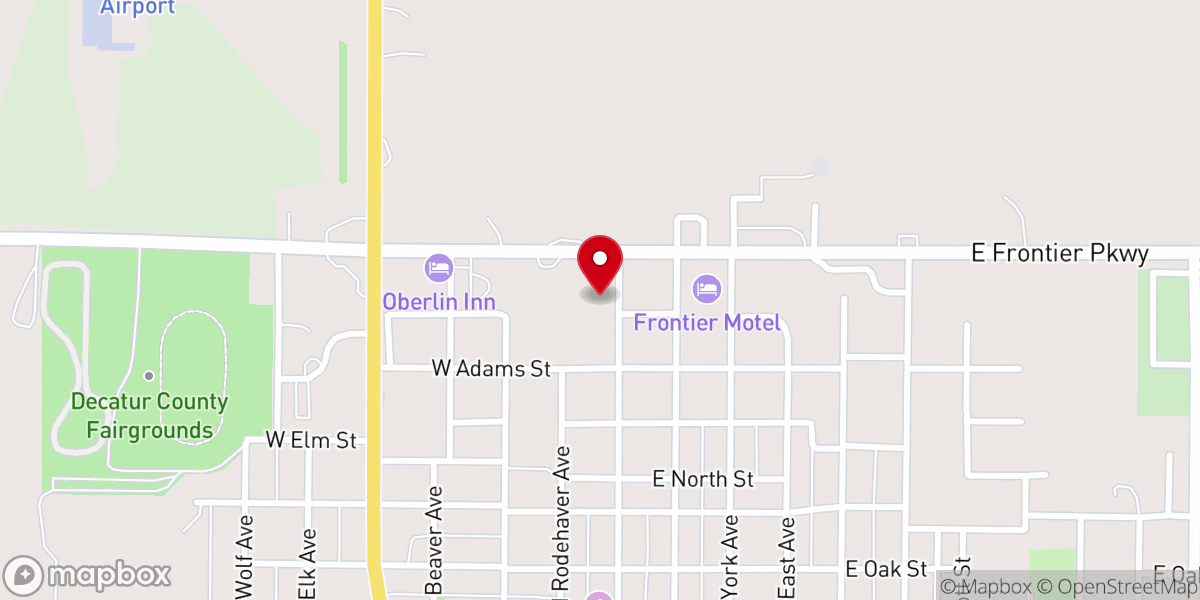 Map showing location of Oberlin Community Fellowship