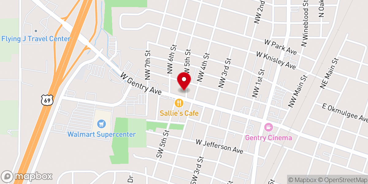 Map showing location of New Life United Pentecostal Church