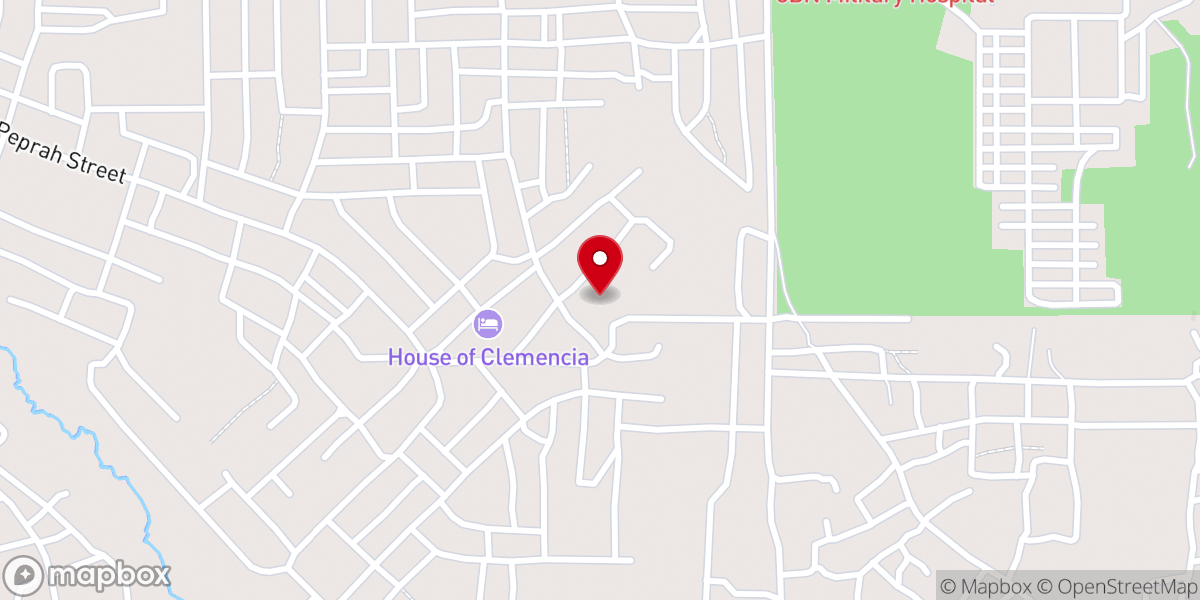 Map showing location of Church of Pentecost Low Cost Assembly Sunyani Ghana