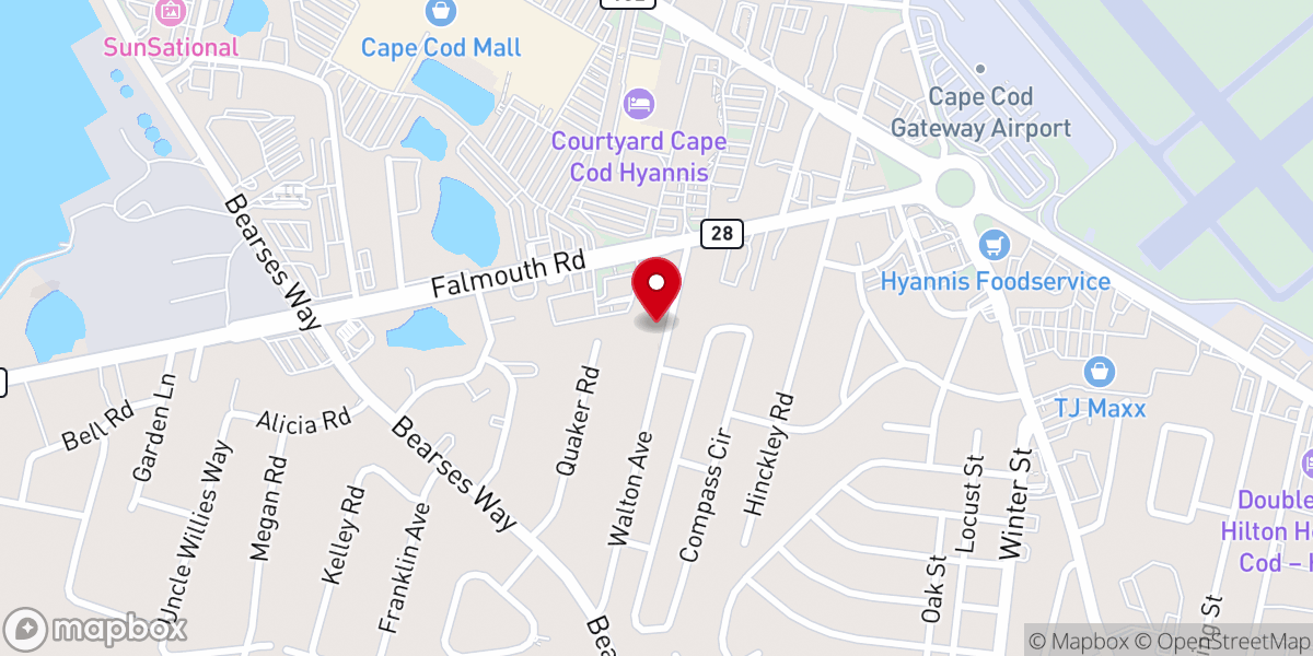 Map showing location of Unity on Cape Cod