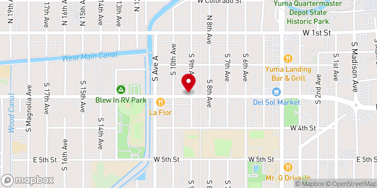 Map showing location of Elohim Baptist Church